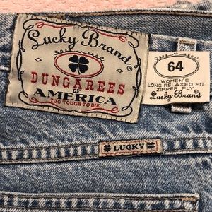 Vintage USA Made Lucky Brand 64 Women’s Long Relaxed Fit Zipper Fly 100% Cotton